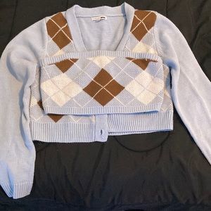 Fashion Nova Cardigan Tube Top Set